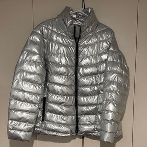 GAP Metallic Silver Puffer Jacket